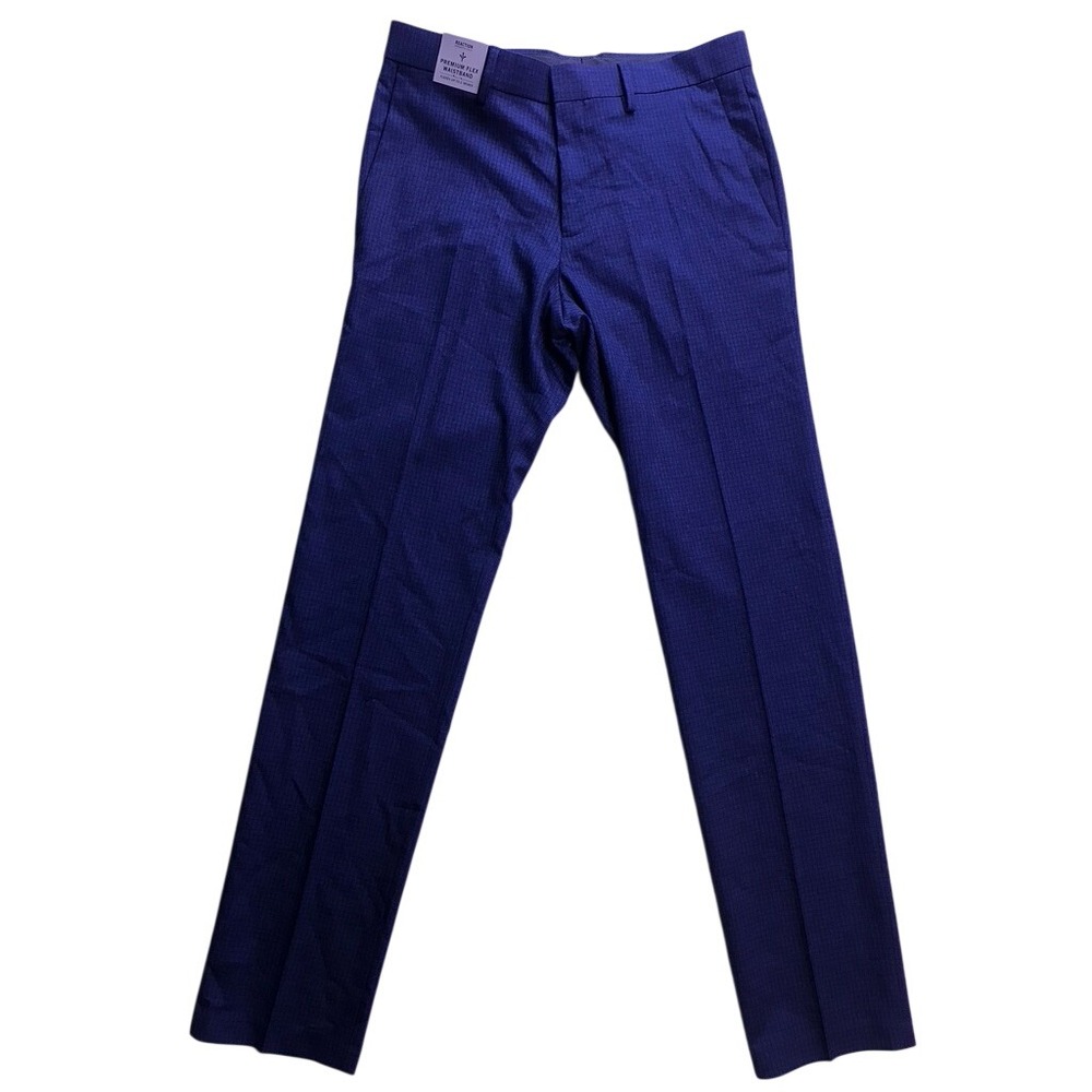 Kenneth Cole Reaction Dress Pants Mens 30x32 Blue Slim Fit Stretch Trousers